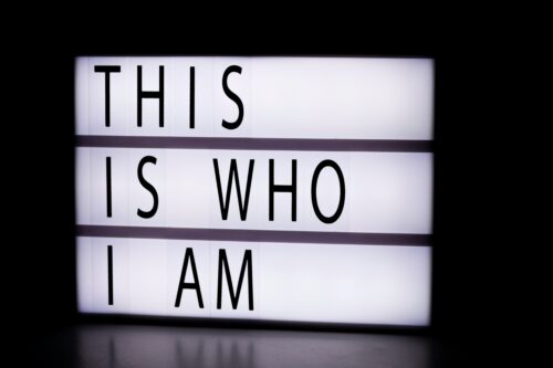 Sign reading "This is who I am"